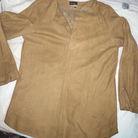 Cesarani suede pullover top. Medium tan - Picture 1 of 3